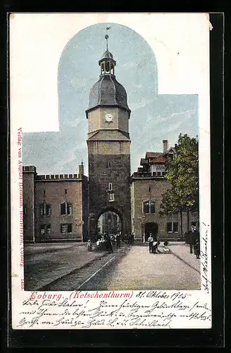 AK Coburg, Strassenpartie am Ketschenthurm