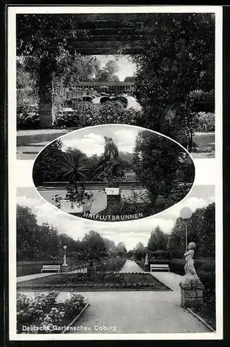 AK Coburg, Deutsche Gartenschau, Parkpartien