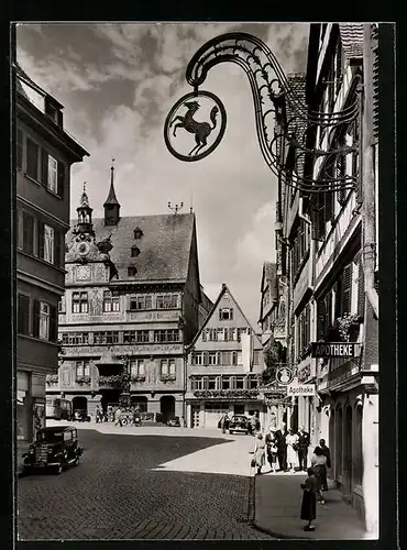 AK Tübingen, Marktplatz mit Rathaus