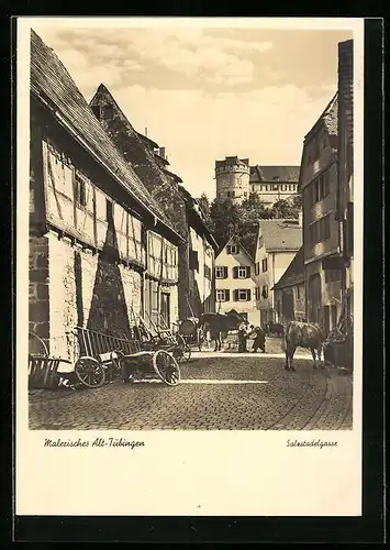 AK Tübingen, Partie in der Salzstadelgasse, Alt-Tübingen