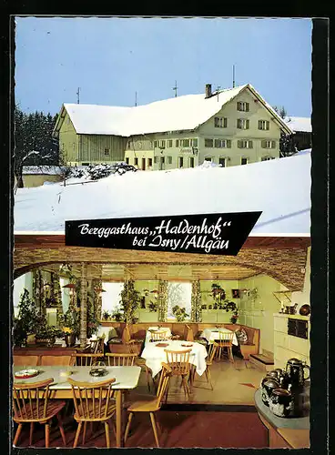 AK Neutrauchburg bei Isny /Allg., Berggasthaus Haldenhof in der Wintersaison