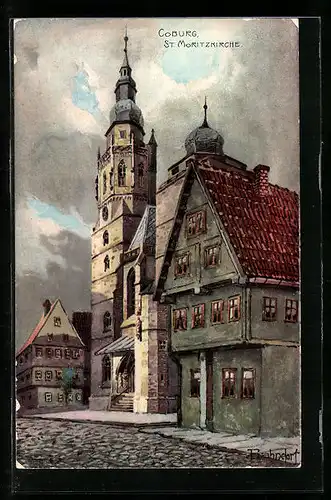 Künstler-AK H. Bahndorf: Coburg, St. Moritzkirche