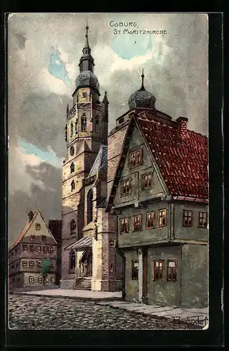 Künstler-AK H. Bahndorf: Coburg, St. Moritzkirche