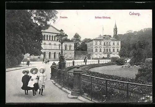 AK Coburg, Herzogl. Hoftheater und Schloss Edinburg