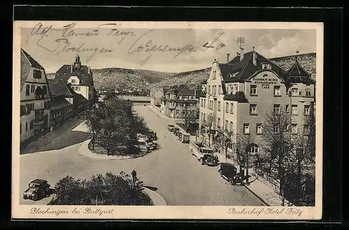 AK Plochingen bei Stuttgart, Bahnhof-Hotel Fritz