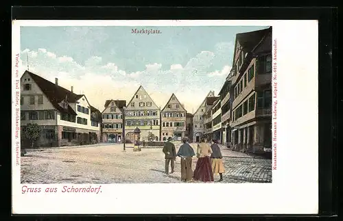 AK Schorndorf, Partie am Marktplatz
