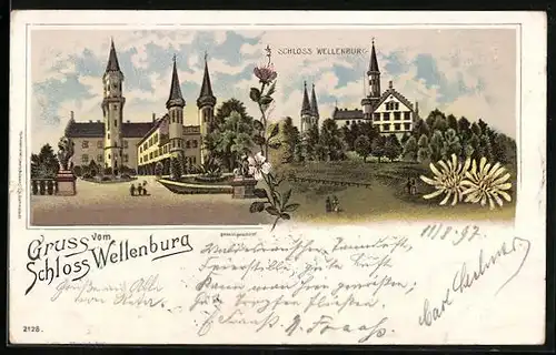 Lithographie Augsburg, Schloss Wellenburg