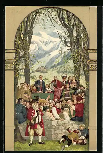 Künstler-AK Schweizer Bundesfeier 1918, Ganzsache