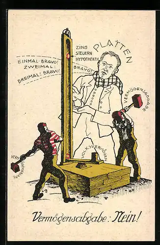 AK Männer spielen Hau den Lukas, Vermögensabgabe, Arbeiterbewegung