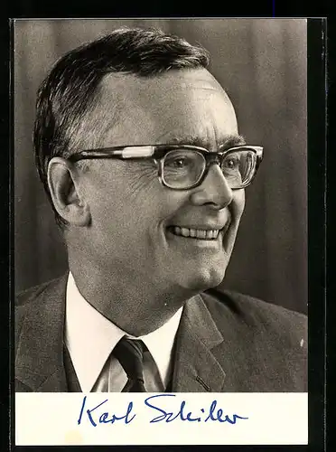AK Portrait des Bundesministers für Wirtschaft Karl Schiller