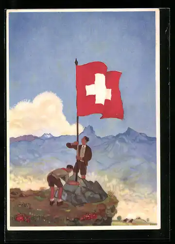 Künstler-AK Schweizer Bundesfeier 1939 - Für Notleidende Mütter
