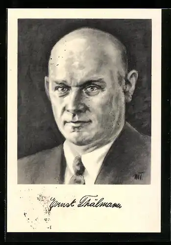 Künstler-AK Ernst Thälmann im Portrait, Arbeiterbewegung