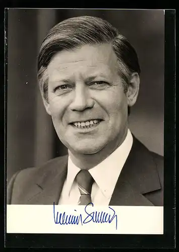 AK Ehem. Bundeskanzler der BRD und stellvertretender Vorsitzender der SPD, Helmut Schmidt im Portrait