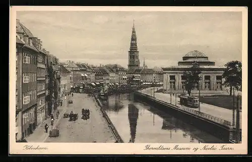 AK Kobenhavn, Thorvaldsens Museum og Nicolai Taarn