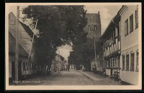 AK Koge, Kirkestraede, Strassenpartie mit Kirche