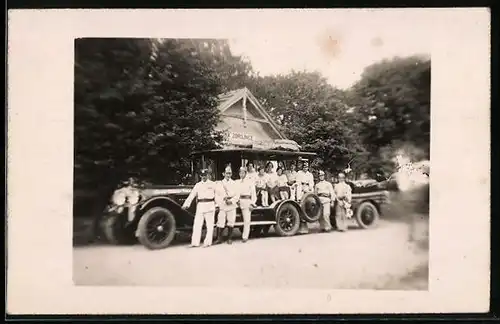 Foto-AK Tschechisches Feuerwehr-Auto mit Anhänger