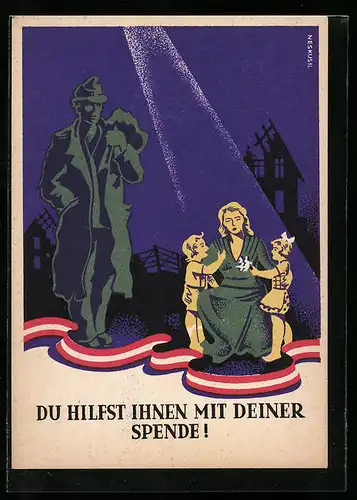Künstler-AK Offizielle Karte für zusätzliche Heimkehrer-Befürsorgung