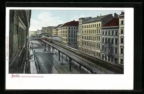 AK Berlin-Kreuzberg, Hochbahnhof Prinzenstrasse