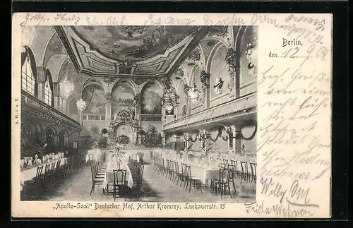 AK Berlin-Kreuzberg, Restaurant Apollo-Saal Deutscher Hof, Luckauerstrasse 15