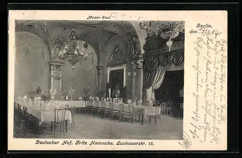 AK Berlin-Kreuzberg, Restaurant Deutscher Hof, Luckauerstrasse 15