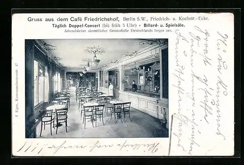 AK Berlin, Cafe Friedrichshof, Friedrichstrasse Ecke Kochstrasse