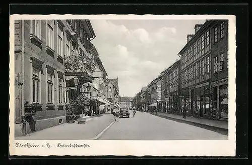 AK Northeim, Breitestrasse mit Geschäften