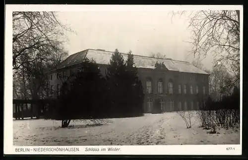 AK Berlin-Niederschönhausen, Schloss im Winter