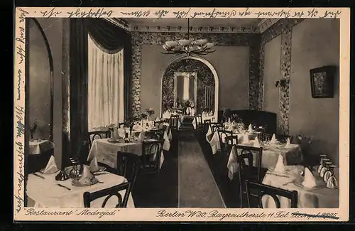 AK Berlin-Schöneberg, Restaurant Medwjed, Bayreutherstrasse 11