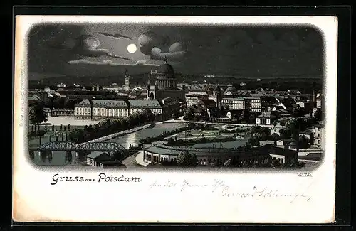 Lithographie Potsdam, Nächtliches Panorama