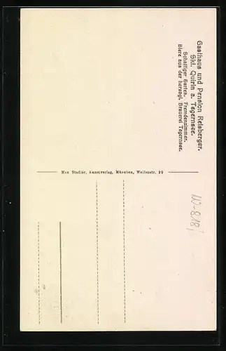 AK St. Quirin / Tegernsee, Gasthaus und Pension Reisberger, Totalansicht