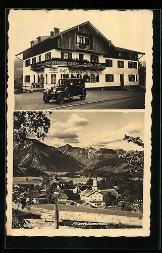 AK Fischbachau, Cafe Gasthaus Weisses Rössl, Totalansicht