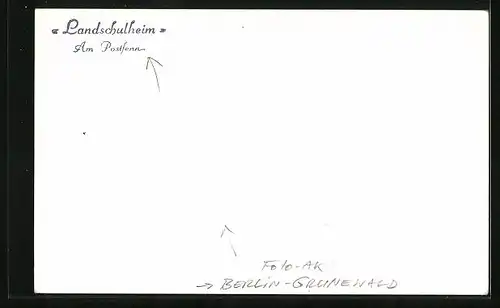 Foto-AK Berlin-Grunewald, Landschulheim am Postfenn