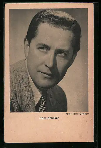 AK Schauspieler Hans Söhnker mit Blick in die Ferne