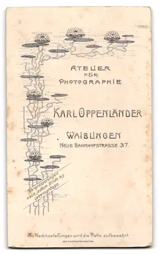 Fotografie Karl Oppenländer, Waiblingen, Neue Bahnhofstrasse 37, Freundliche junge Dame mit Puffärmeln