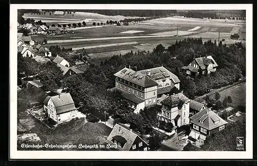 AK Hohegeiss / Harz, Eisenbahn-Erholungsheim aus der Luft gesehen