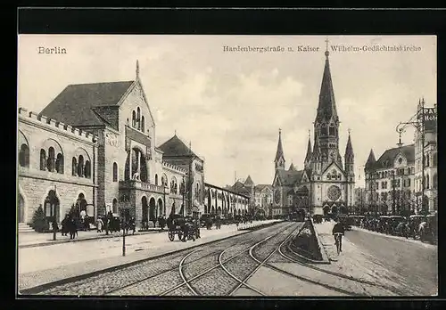 AK Berlin-Charlottenburg, Hardenbergstrasse und Gedächtniskirche