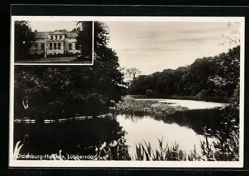 AK Oldenburg /Holstein, Schloss Lübbersdorf, Idyll am Wasser