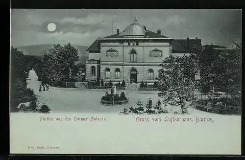 Mondschein-AK Barmen, Luftkurhaus mit Anlagen