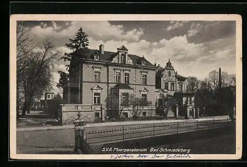 AK Bad Schmiedeberg / Dübener Heide, Blick zum SV-Moorsanatorium
