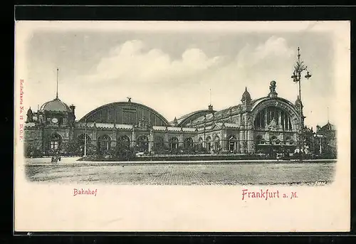 Relief-AK Frankfurt a. M., Ansicht vom Bahnhof