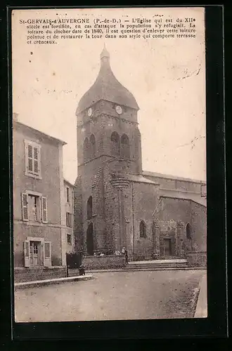 AK St-Gervais-d`Auvergne, L`Eglise qui est du XIIe siècle est fortifiée