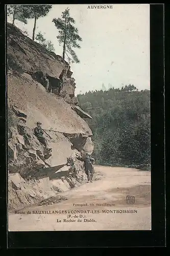 AK Sauxillanges, Route de Sauxillanges à Condat-es-Montboissien, Le Rocher du Diable