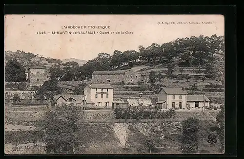 AK Saint-Martin-de-Valamas, Quartier de la Gare