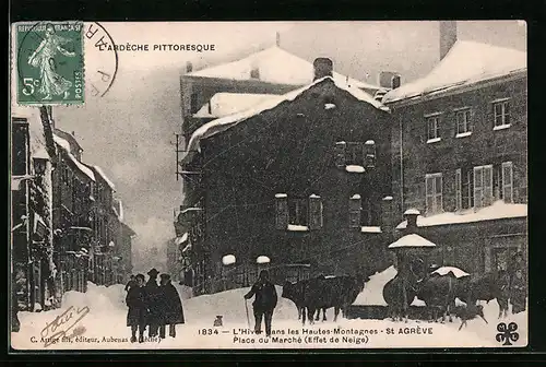 AK St. Agrève, L`Hiver dans les Hautes-Montagnes, Place du Marché