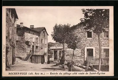 AK Rochepaule, Entrée du village côté route de Saint-Agrève