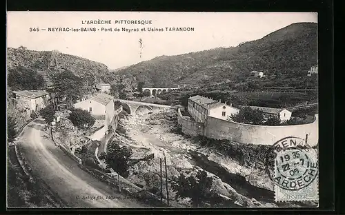 AK Neyrac-les-Bains, Pont de Neyrac et Usines Tarandon