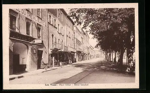 AK Les Vans, Place Ollier, Hotel Gandiol