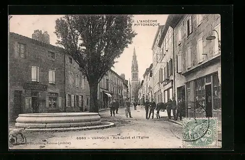 AK Vernoux, Rue Cadet et l`Eglise