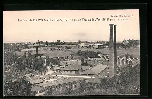 AK Vidalon-le-Haut, Les Usines dit Pupil et le Viaduc