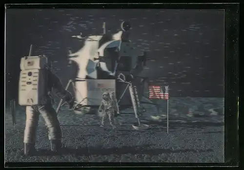 3D-AK Landung auf dem Mond mit Raumschiff PK-138